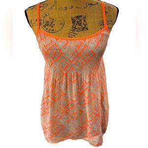 Princess Vera Wang orange & beige sheer Cami Top
